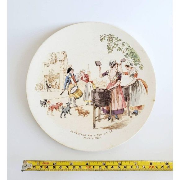 Very Rare Antique French Sarreguemines Plate - Picture 6 of 10